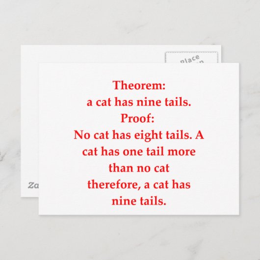 grappige wiskunde briefkaart (Voorkant / Achterkant)