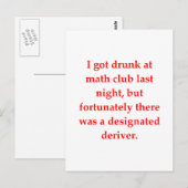 grappige wiskunde briefkaart (Voorkant / Achterkant)