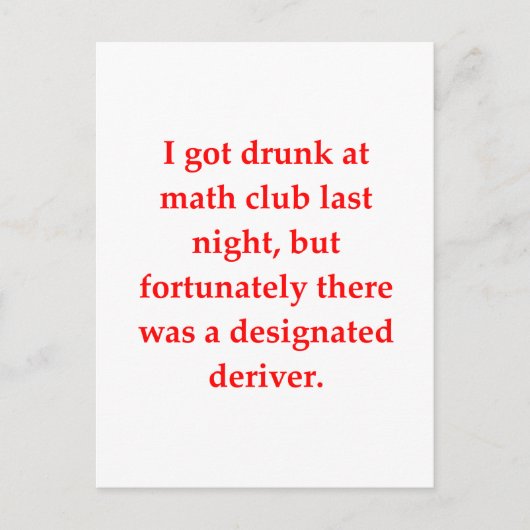 grappige wiskunde briefkaart (Voorkant)