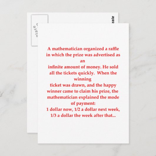 grappige wiskunde briefkaart (Voorkant / Achterkant)