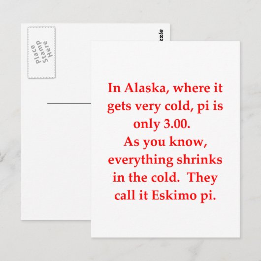 grappige wiskunde briefkaart (Voorkant / Achterkant)