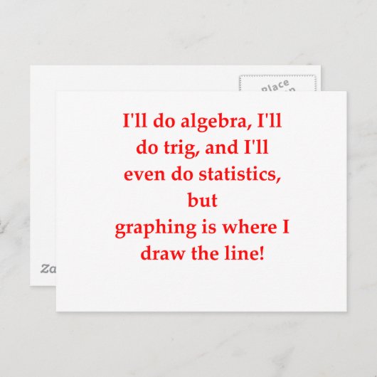 grappige wiskunde briefkaart (Voorkant / Achterkant)