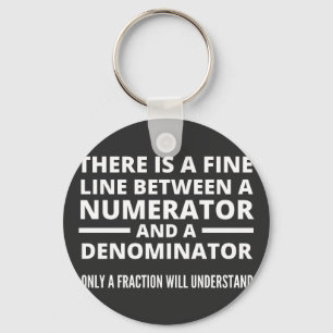 Grappige wiskunde FINNE LIJN TELLER NOEMER Sleutelhanger