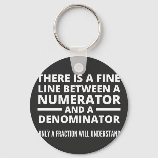 Grappige wiskunde  FINNE LIJN TELLER NOEMER Sleutelhanger (Voorkant)