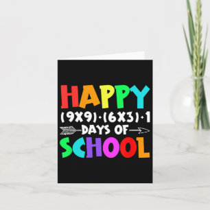 Grappige Wiskunde Formule 100 dagen van School Boy Kaart
