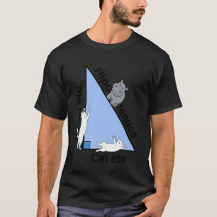 Grappige wiskunde geometrie kat nijlpaard driehoek t-shirt