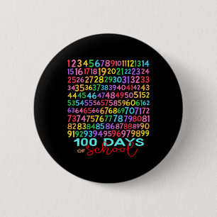 Grappige Wiskunde Getallen 100e Dag Van School Ler Ronde Button 5,7 Cm
