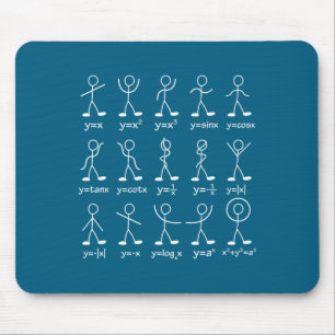 Grappige Wiskunde Grafiek Stokfiguren Algebra Calc Muismat