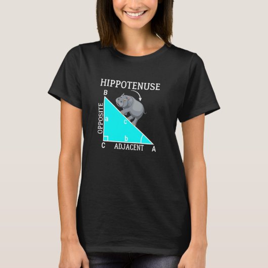 Grappige Wiskunde Hippotenuse Hippo Hypotenuse T-shirt (Voorkant)