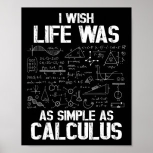 Grappige wiskunde humor, calculus grap, ik wou dat poster