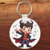 Grappige Wiskunde Leraar Cartoon – Duivelse Opvoed Sleutelhanger (Voorkant)