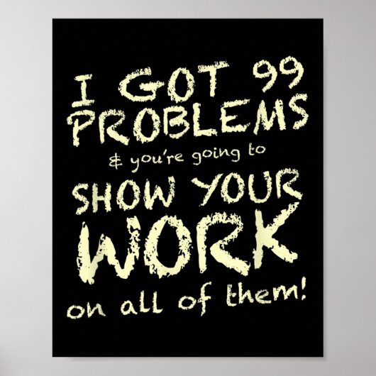 Grappige Wiskunde Leraar Gezegde Quote Phrase Grap Poster (Voorkant)
