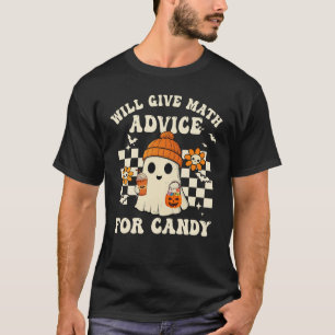 Grappige Wiskunde Leraar Halloween Ghost Kostuum W T-shirt
