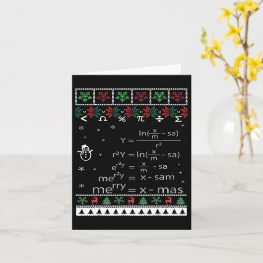 Grappige Wiskunde Leraar Kerst Vrolijk Kerstfeest  Kaart (Gele Bloem)