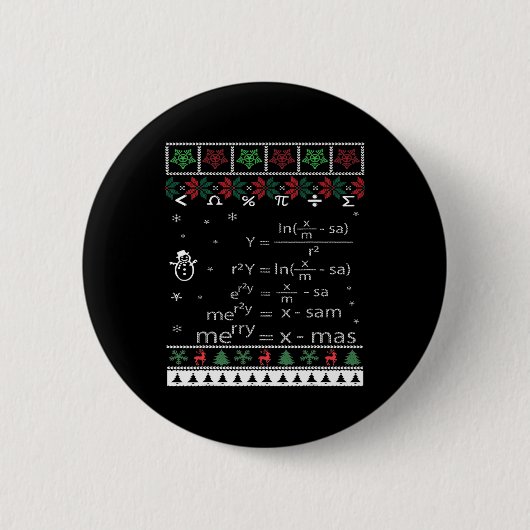 Grappige Wiskunde Leraar Kerst Vrolijk Kerstfeest Ronde Button 5,7 Cm (Voorkant)