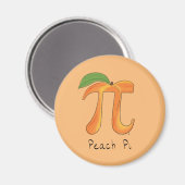 Grappige wiskunde perzik Pi-symbool Magneet (Voorkant / Achterkant)