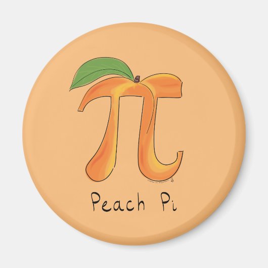 Grappige wiskunde perzik Pi-symbool Magneet (Voorkant)