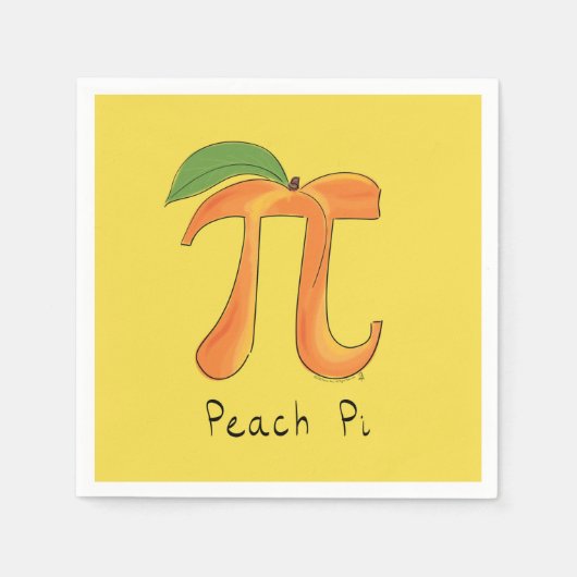 Grappige wiskunde perzik Pi-symbool Servet (Voorkant)