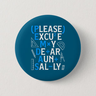 Grappige wiskunde regels Pemdas grap wiskundeleraa Ronde Button 5,7 Cm