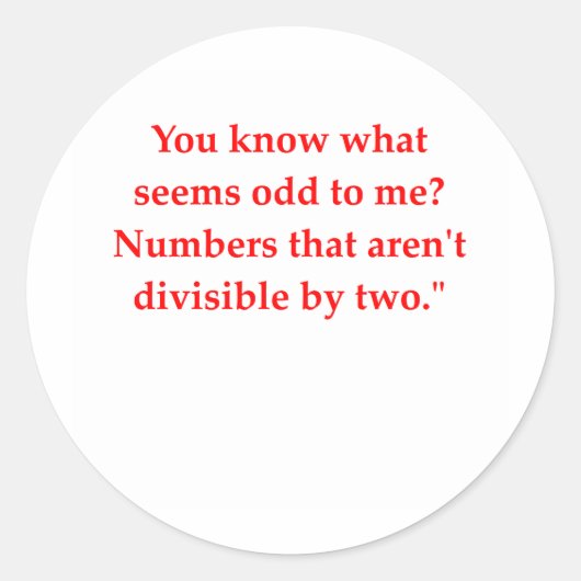 grappige wiskunde ronde sticker (Voorkant)