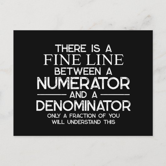 Grappige Wiskunde Student, Er is een fijne lijn tu Feestdagenkaart (Voorkant)