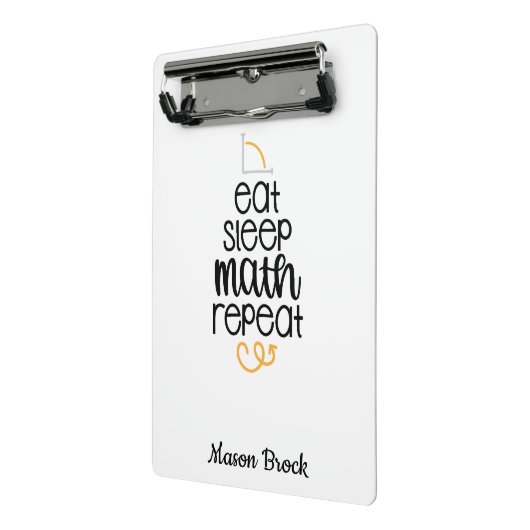 Grappige wiskunde student gepersonaliseerde school mini klembord (Angled2)