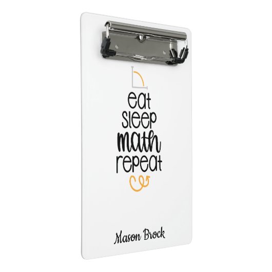 Grappige wiskunde student gepersonaliseerde school mini klembord (Schuin)