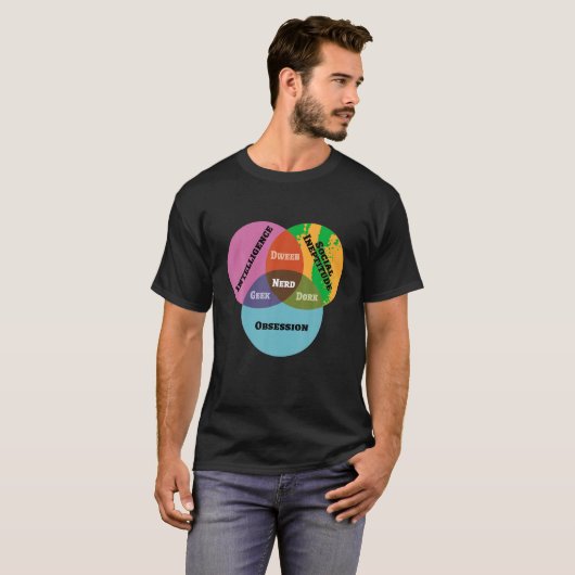 Grappige Wiskunde Venn Diagram Meme Nerd Geek Dwee T-shirt (Voorkant volledig)