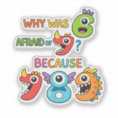 Grappige wiskundegrap nummers sticker voor kindere (Voorkant)