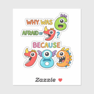 Grappige wiskundegrap nummers sticker voor kindere