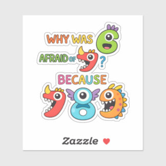 Grappige wiskundegrap nummers sticker voor kindere