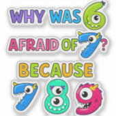 Grappige wiskundegrapsticker voor kinderen Nummerd Sticker (Voorkant)
