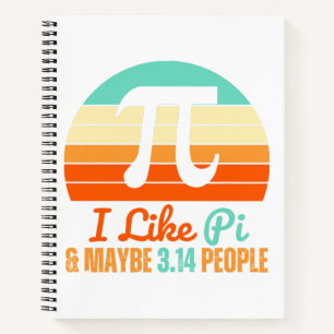 Grappige wiskundeleraar 14 maart Pi-dag Merch Ik v Notitieboek