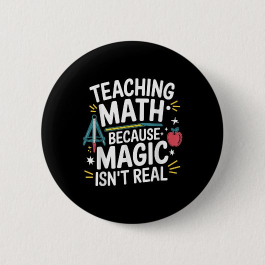 Grappige wiskundeleraar Algebra-liefhebber terug n Ronde Button 5,7 Cm (Voorkant)