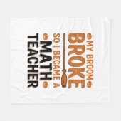Grappige wiskundeleraar Halloween Bezem Gebroken O Fleece Deken (Voorkant (Horizontaal))