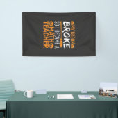 Grappige wiskundeleraar Halloween bezem Spandoek (Beurs)