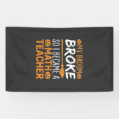 Grappige wiskundeleraar Halloween bezem Spandoek (Horizontaal)