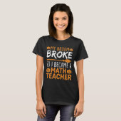 Grappige wiskundeleraar Halloween bezem T-shirt (Voorkant volledig)
