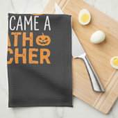 Grappige wiskundeleraar Halloween bezem Theedoek (Quarter Fold)