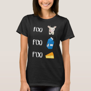Grappige wiskundeleraar kunst koe melk kaas calcul t-shirt