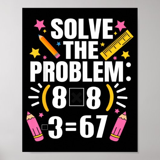 Grappige wiskundeleraar lost het probleem 67 grap  poster (Voorkant)