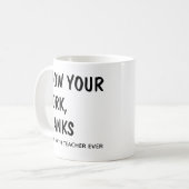 Grappige wiskundeleraar mok zwarte tekst (Voorkant links)
