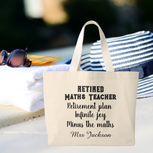 Grappige wiskundeleraar pensionering grote tote bag
