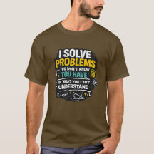 Grappige wiskundeleraar T-shirt ik los probleem op
