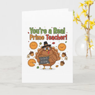 Grappige wiskundeleraar Thanksgiving kaart – Kalko