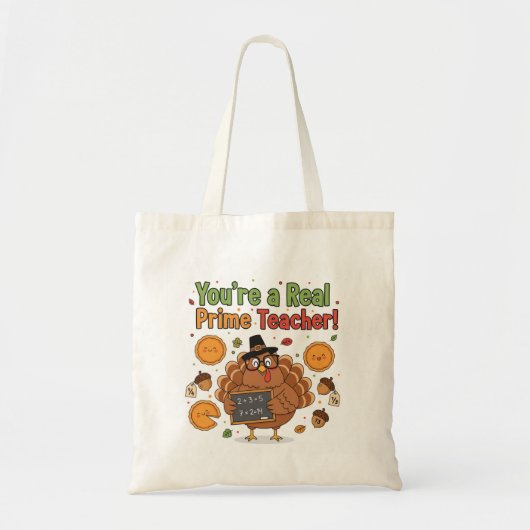 Grappige wiskundeleraar Thanksgiving-tas – Kalkoen Tote Bag (Voorkant)