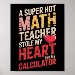 Grappige wiskundeleraar Valentijnsdag Algebra Lief Poster