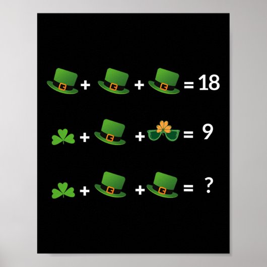 Grappige wiskundevergelijking St. Patrick's Day le Poster (Voorkant)