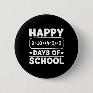 Grappige wiskundige vergelijking Gelukkig 100 dage Ronde Button 5,7 Cm
