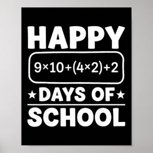Grappige wiskundige vergelijking Gelukkige 100 dag Poster